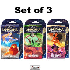 DISNEY LORCANA   -  FIRST CHAPTER   STARTER DECK    SET OF 3