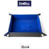 FanRoll    FOLD UP DICE VELVET TRAY W/ PU LEATHER   -  BLUE