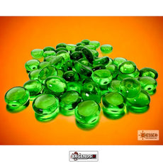 GLASS GAMING STONES - TRANSLUCENT GREEN