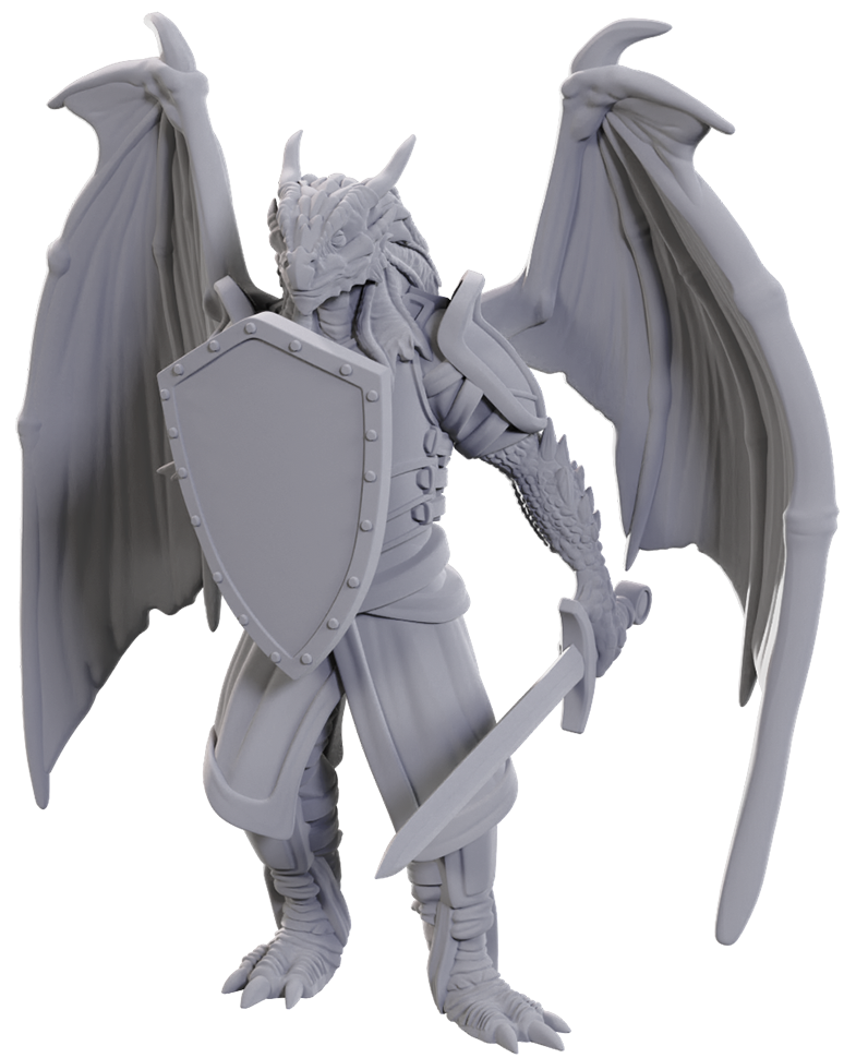 DUNGEONS & DRAGONS - WIZKIDS UNPAINTED MINIS:  WV25 DRAGONBORN OF BAHAMUT - WZK90760 - NEW RELEASE