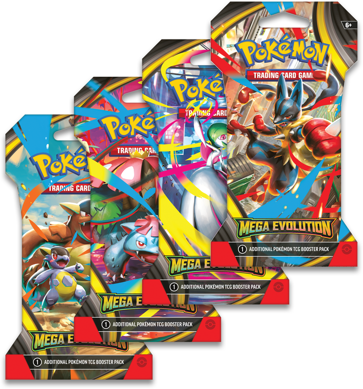 POKEMON ME01 MEGA EVOLUTION SLEEVED (FULL ART SET OF 4) BOOSTER PACKS