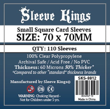 SLEEVE KINGS - SMALL SQUARE SLEEVES 70MM X 70MM 110CT