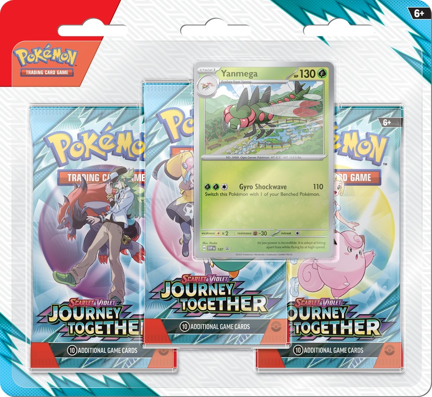 POKEMON - POKEMON SV9 JOURNEY TOGETHER 3PK BLISTER- YANMEGA  (2025) - NEW RELEASE
