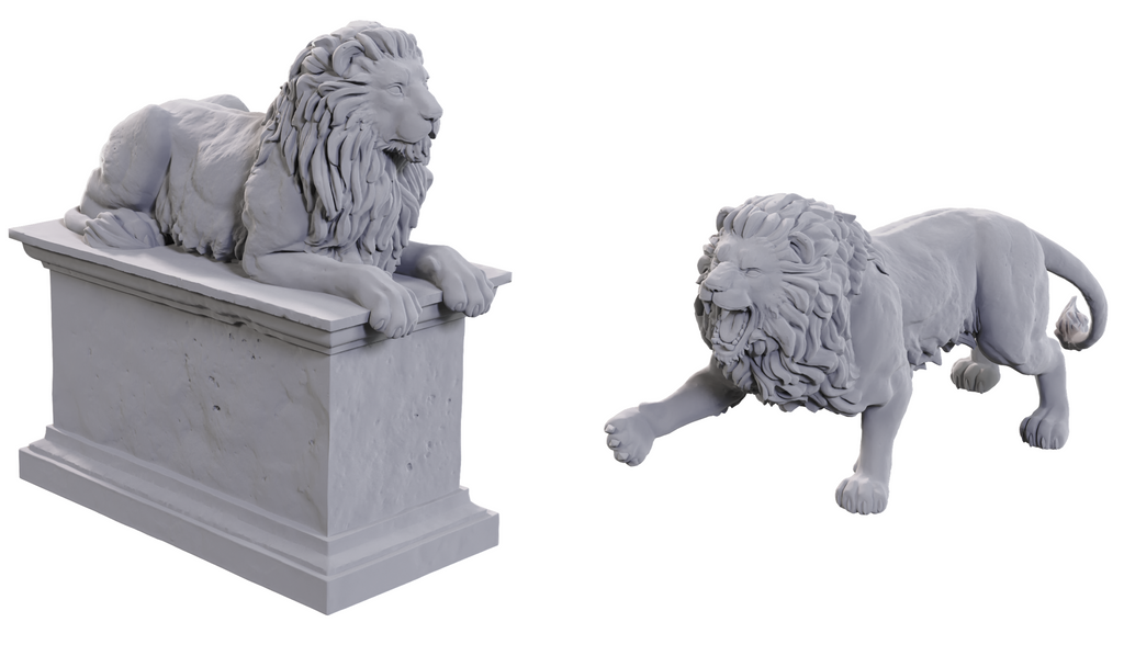 DUNGEONS & DRAGONS - WIZKIDS UNPAINTED MINIS WV24 STONE LION/ANIMATED STONE LION  #WZK90747