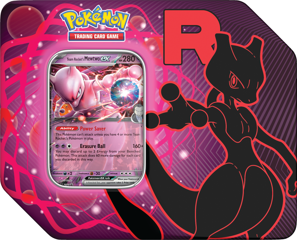POKEMON TEAM ROCKET TIN SET MEWTWO