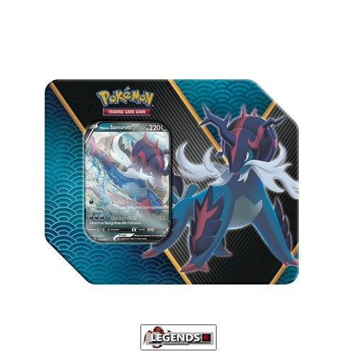 POKEMON -  DIVERGENT POWERS HISUIAN SAMUROTT V TIN     (NEW)