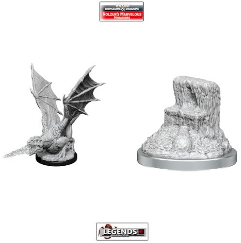 DUNGEONS & DRAGONS - UNPAINTED MINIATURES: WHITE DRAGON WYRMLING #WZK9 ...