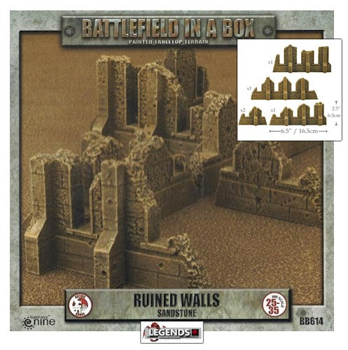 BATTLEFIELD IN A BOX - RUINED WALLS - SANDSTONE