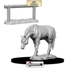 Deep Cuts - Unpainted Miniatures:  Horse & Hitch (2)  #WZK73862