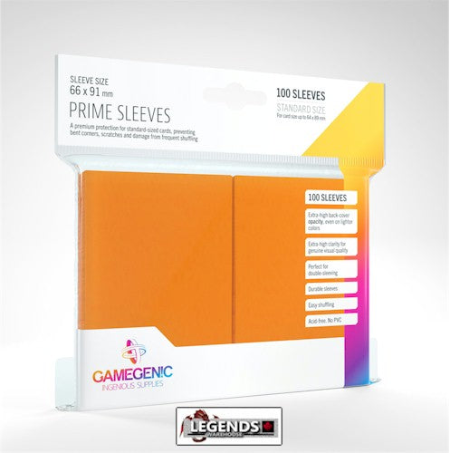 GAMEGENIC - SLEEVES - PRIME SLEEVES - ORANGE  (100CT)