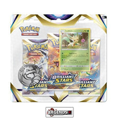 POKEMON - SWORD AND SHIELD - BRILLIANT STARS    LEAFEON 3 PACK BLISTER