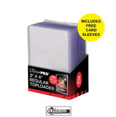 ULTRA PRO REGULAR TOPLOADERS  3" X  4"   (25 COUNT PACK) + (BONUS FREE SLEEVES)  #81579