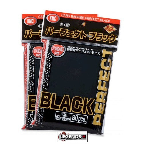 KMC - PERFECT FIT - Standard Size  -  BLACK SLEEVES   80CT