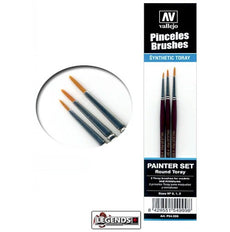 VALLEJO - PAINT BRUSHES - SYNTHETIC BRUSH PAINTER SET  (3 - BRUSHES)  P54.999