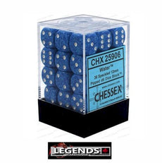 CHESSEX - D6 - 12MM X36  - Speckled: 36D6 Water  (CHX25906)