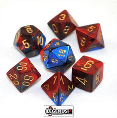 CHESSEX ROLEPLAYING DICE - Gemini Blue-Red/Gold 7-Dice Set  (CHX26429)