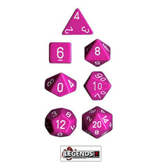 CHESSEX ROLEPLAYING DICE - Opaque Light Purple/White 7-Dice Set  (CHX25427)