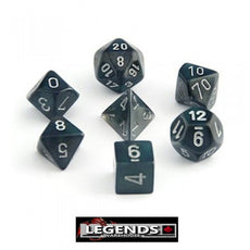 CHESSEX ROLEPLAYING DICE - Borealis Smoke/Silver 7-Dice Set  (CHX27428)