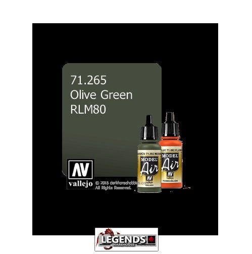 VALLEJO MODEL AIR:  :  Olive Green RLM80    (17ml)  VAL 71.265