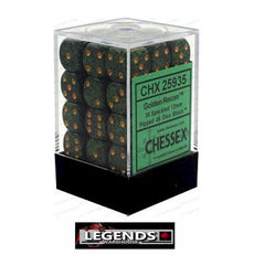 CHESSEX - D6 - 12MM X36  - Speckled: 36D6 Golden Recon  (CHX25935)