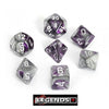 CHESSEX ROLEPLAYING DICE - Gemini Purple-Steel/White 7-Dice Set  (CHX26432)