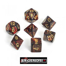 CHESSEX ROLEPLAYING DICE - Scarab Blue Blood/Gold 7-Dice Set  (CHX27419)