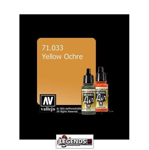 VALLEJO MODEL AIR:  : Yellow Ochre  (17ml)  VAL 71.033