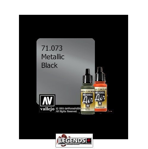 VALLEJO MODEL AIR:  :  Black (Metallic)    (17ml)  VAL 71.073