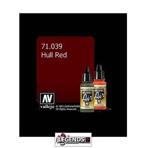 VALLEJO MODEL AIR:  :   Hull Red  (17ml)  VAL 71.039