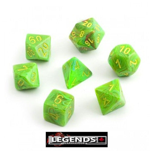 CHESSEX ROLEPLAYING DICE - Vortex Slime Yellow 7-Dice Set (CHX27515)