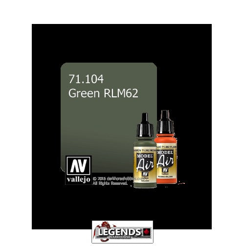 VALLEJO MODEL AIR:  :  Green RLM62  (17ml)  VAL 71.104
