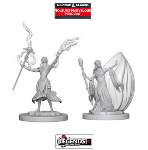 DUNGEONS & DRAGONS NOLZUR'S MARVELOUS UNPAINTED MINIATURES:  Elf Female Wizards #WZK72623