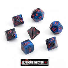 CHESSEX ROLEPLAYING DICE - Gemini Black-Starlight/Red 7-Dice Set  (CHX26458)