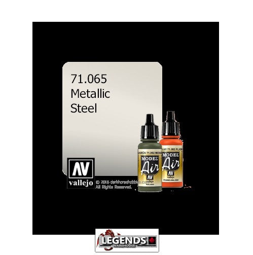 VALLEJO MODEL AIR:  :  Steel (Metallic)   (17ml)  VAL 71.065