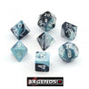 CHESSEX ROLEPLAYING DICE - Gemini Black-Shell/White 7-Dice Set  (CHX26446)