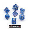 CHESSEX ROLEPLAYING DICE - Vortex Blue Gold 7-Dice Set (CHX27436)