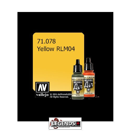 VALLEJO MODEL AIR:  :  Yellow RLM04   (17ml)  VAL 71.078
