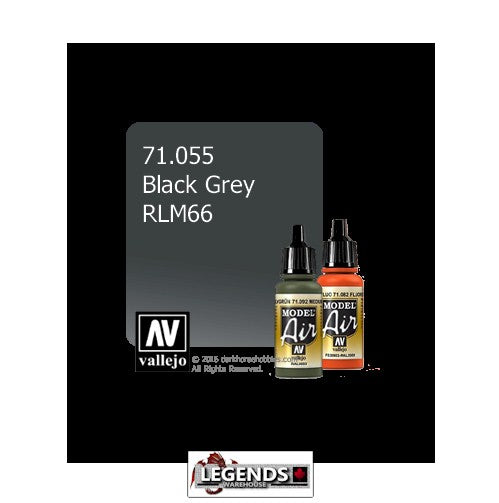 VALLEJO MODEL AIR:  :  Black Grey RLM66   (17ml)  VAL 71.055