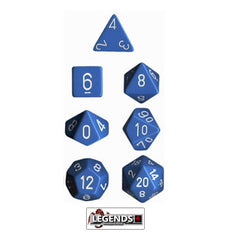 CHESSEX ROLEPLAYING DICE - Opaque Light Blue/White 7-Dice Set  (CHX25416)