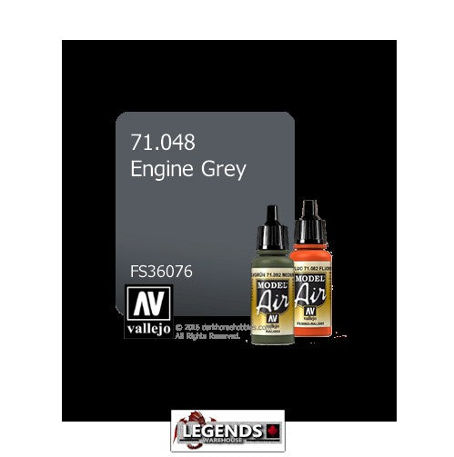 VALLEJO MODEL AIR:  :  Engine Grey  (17ml)  VAL 71.048
