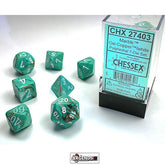 CHESSEX ROLEPLAYING DICE -  MARBLE   --DIE SET OXI-COPPER/WHITE    (CHX27403)