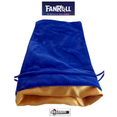 FanRoll   LARGE DICE BAG VELVET   BLUE W/ GOLD SATIN
