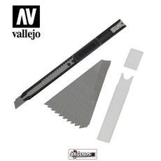VALLEJO -  SLIM SNAP-OFF KNIFE W/ 10 BLADES     VAL-T06011