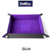 FanRoll    FOLD UP DICE VELVET TRAY W/ PU LEATHER   -  PURPLE