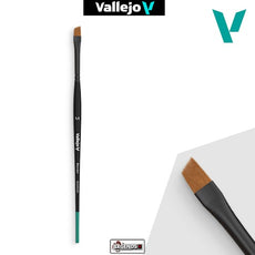 VALLEJO - PAINT BRUSHES - FLAT ANGLED SYNTHETIC BRUSH - BLENDER    SIZE MEDIUM             #BO5002