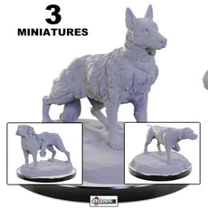Deep Cuts - Unpainted Miniatures: WV22   DOG COMPANIONS     #WZK90690