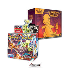 POKEMON - SCARLET AND VIOLET  -  OBSIDIAN FLAMES   BOOSTER BOX AND TRAINER COMBO     (2023)