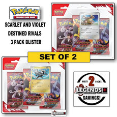 POKEMON - SCARLET AND VIOLET - DESTINED RIVALS - 3 PACK BLISTER SET OF 2