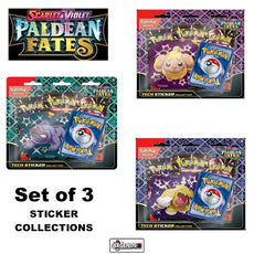 POKEMON - SCARLET AND VIOLET  -  PALDEAN FATES - STICKER COLLECTIONS - SET OF 3