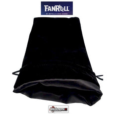 FanRoll   LARGE DICE BAG VELVET   BLACK W/ BLACK SATIN